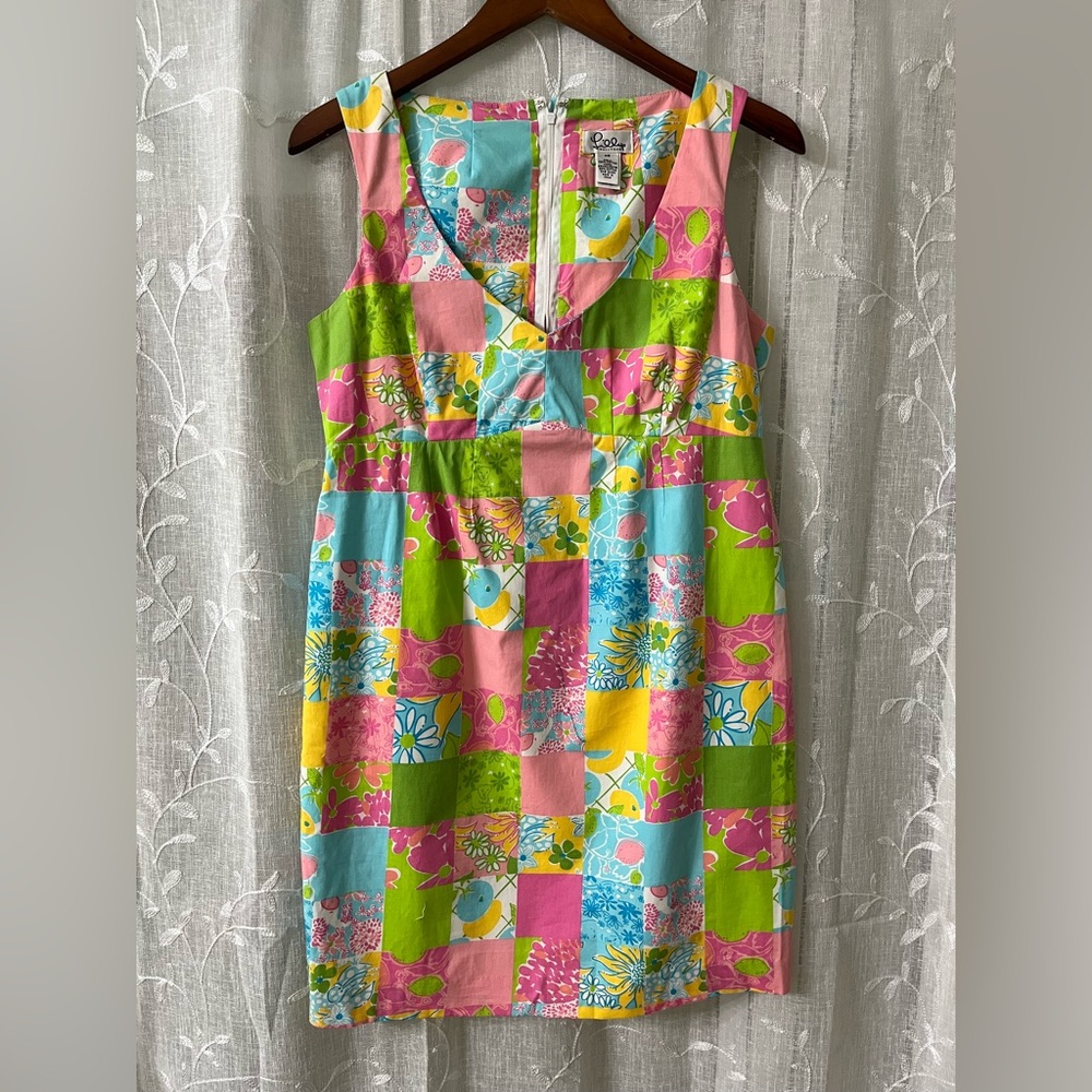 Lilly Pulitzer Colorful Patchwork Mini Dress Size… - image 1